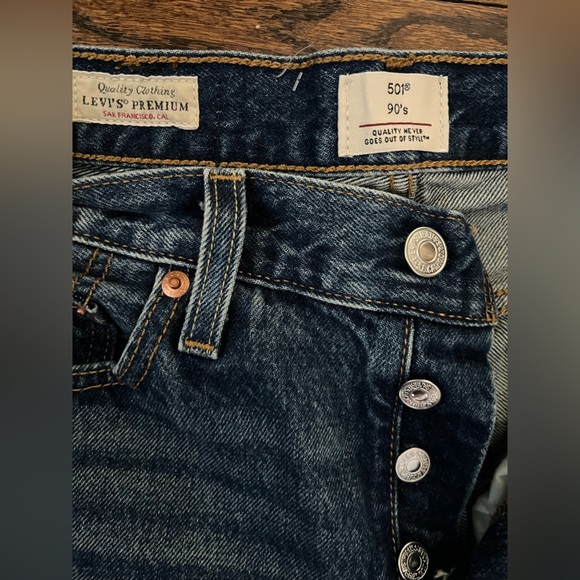 Levi’s 501 Original 90’s Mid-rise Straight Leg Denim Jeans. Size 24 - Picture 11 of 14